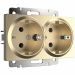 Розетка двойная с заземлением Werkel W1172010 шампань рифленый (WL10-SKG-02-IP20)