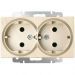 Розетка двойная с заземлением Werkel W1172010 шампань рифленый (WL10-SKG-02-IP20)