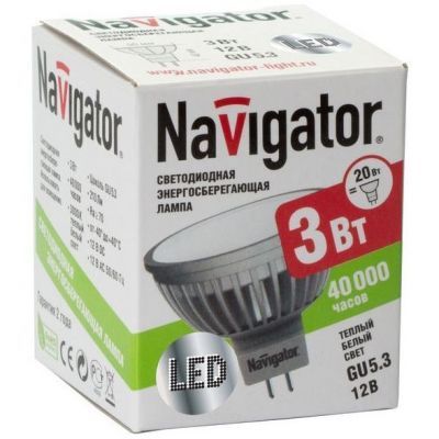 Лампа светодиодная Navigator 94 127 NLL-MR16-3W-230-4.2K-GU5.3