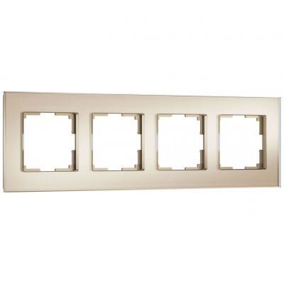 Рамка на 4 поста Senso (шампань, стекло soft-touch) W0043111 Werkel
