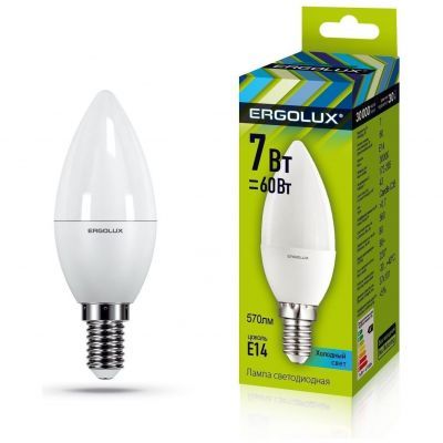 Светодиодная лампа Ergolux LED-C35-7W-E14-3K