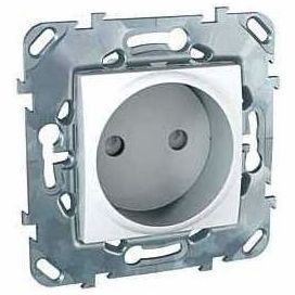 Розетка 1-ая SE Unica Бел б/з с защитными шторками винт. зажим MGU5.033.18ZD