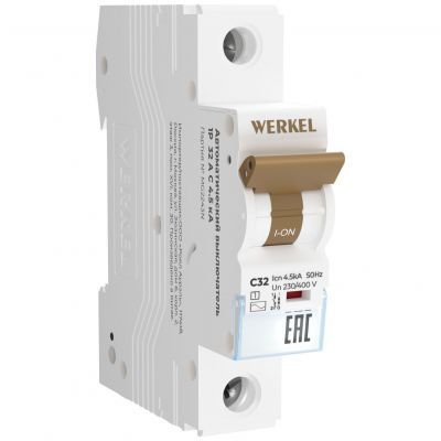 Автоматический выключатель 1P 32 A C 4,5 кА Werkel W901P324