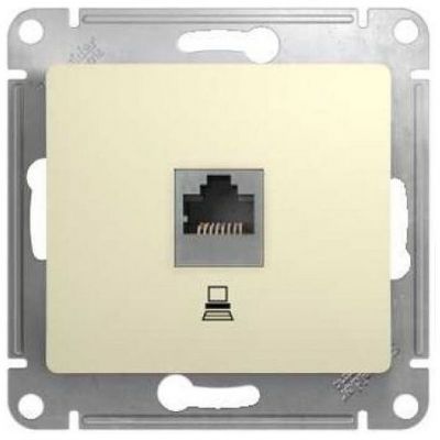 Розетка компьютерная RJ45 SE Glossa Беж кат.5E GSL000281K