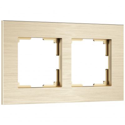 Рамка из металла на 2 поста АluMax шампань алюминий W0023511 Werkel