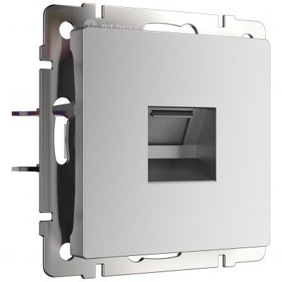 Розетка Ethernet RJ-45 (серебряный матовый) Werkel W1181065