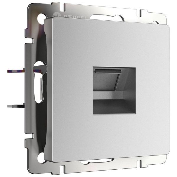 Розетка Ethernet RJ-45 (серебряный матовый) Werkel W1181065
