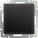 Выключатель 2-клавишный проходной Werkel W1122008 черный матовый (WL08-SW-2G-2W)