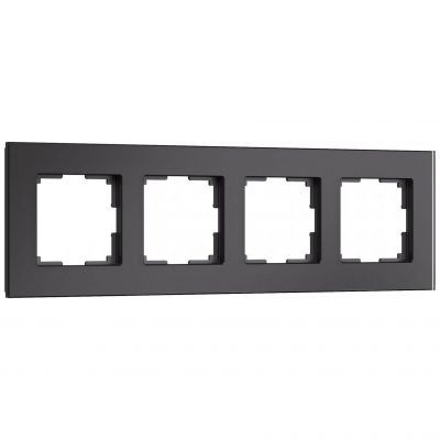 Рамка на 4 поста Senso (черный, стекло soft-touch) W0043108 Werkel