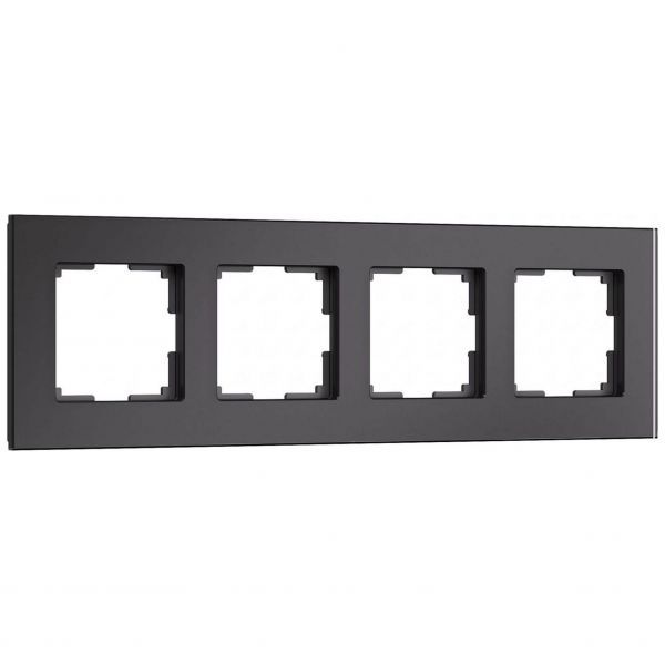 Рамка на 4 поста Senso (черный, стекло soft-touch) W0043108 Werkel
