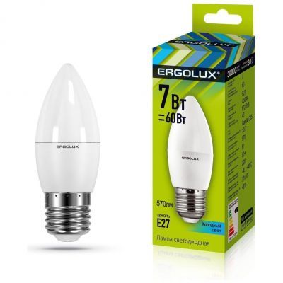 Светодиодная лампа Ergolux LED-C35-7W-E27-4K