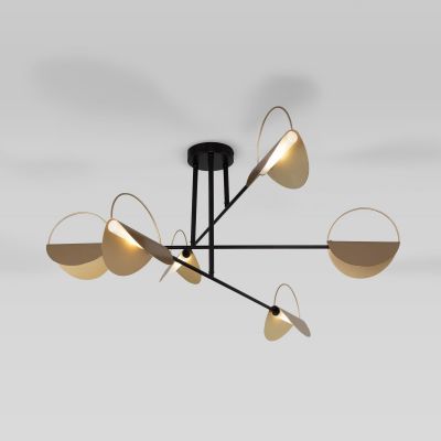 Умный потолочный светильник Eurosvet 70148/6 черный/золото Smart