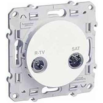 Розетка Schneider Electric Odace R-TV/SAT проход белый