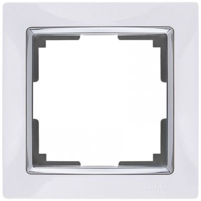 Рамка 1-местная Werkel W0011901 белый , вставка хром (WL03-Frame-01-white)