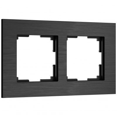 Рамка из металла на 2 поста АluMax черный алюминий W0023508 Werkel
