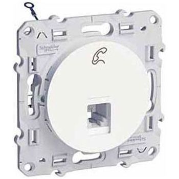 Розетка телефонная Schneider Electric Odace RJ12 6 контакт белый