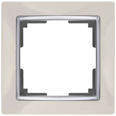 Рамка 1-местная Werkel W0011903 слоновая кость, вставка хром (WL03-Frame-01-ivory)