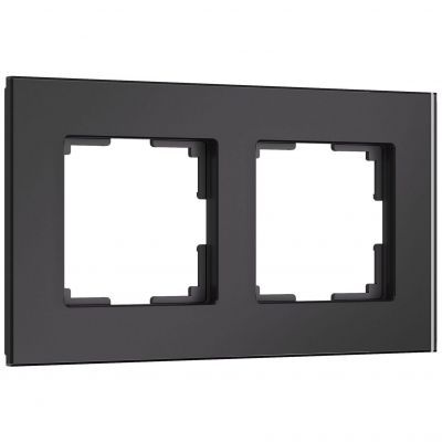 Рамка на 2 поста Senso (черный, стекло soft-touch) W0023108 Werkel