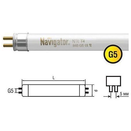 Лампа люминесцентная Navigator 94 122 NTL-T4-30-840-G5