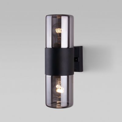 Уличный настенный светильник Roil чёрный/дымчатый плафон IP54 Elektrostandard 35125/D