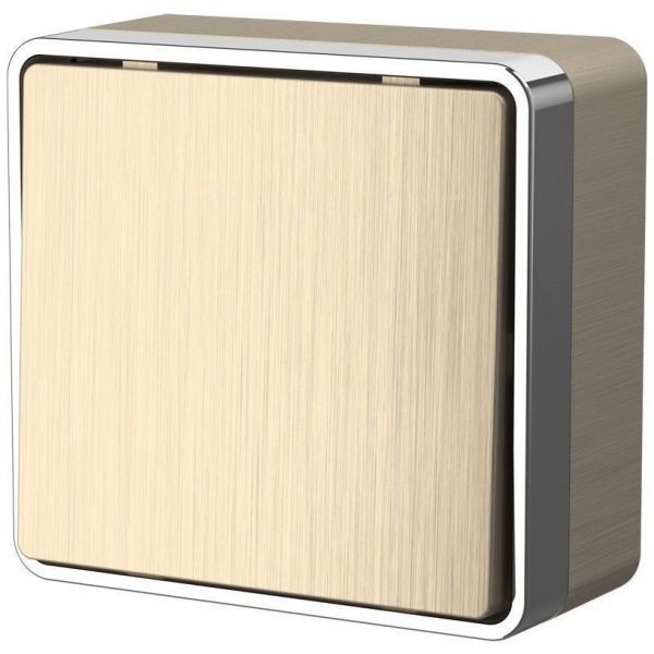 Выключатель одноклавишный проходной Gallant Werkel W5012010 шампань рифленый (WL15-01-03)