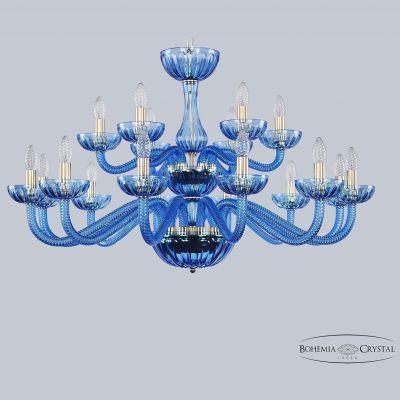 Хрустальная люстра 1311/12+6/360/2d G Aq/Aquamarine/M-1H Bohemia Ivele Crystal