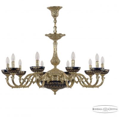 Люстра бронзовая 72101P/10/300 G P Amber-Blue/H-1J Bohemia Ivele Crystal