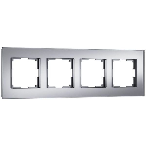 Рамка на 4 поста Senso (серебряный, стекло soft-touch) W0043106 Werkel