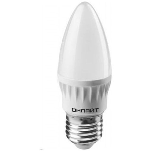 Лампа светодиодная ОНЛАЙТ 71 635 OLL-C37-8-230-4K-E27-FR