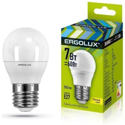 Светодиодная лампа Ergolux LED-G45-7W-E27-3K