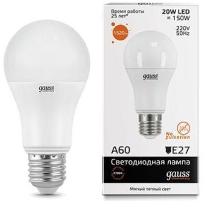 Лампа Gauss 23219 LED Elementary A60 20W E27 3000K