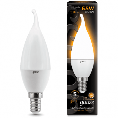 Лампа Gauss 104101107 LED Candle tailed E14 6.5W 2700K