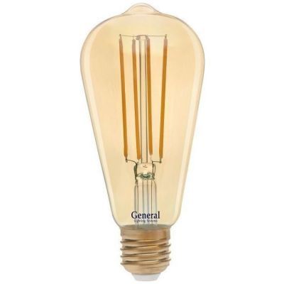 Лампа General GLDEN-ST64S-10-230-E27-2700 Золотая