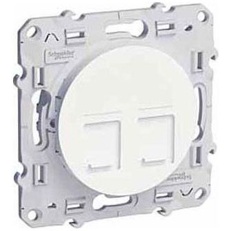 Розетка компьютерная Schneider Electric Odace 2хRJ45 Cat5 белый