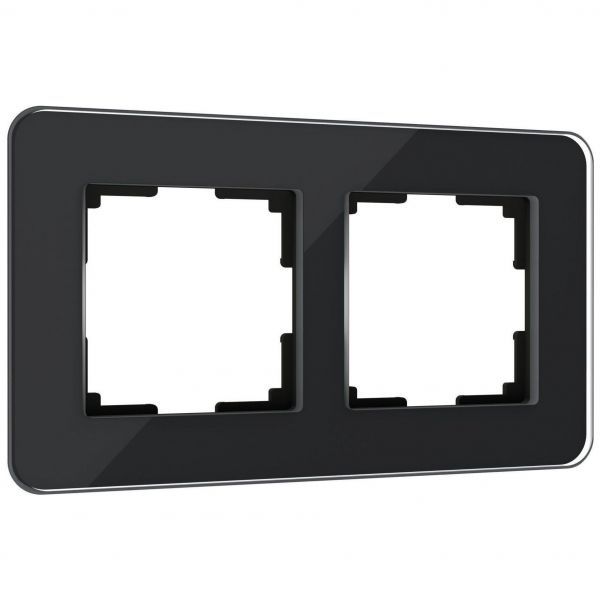 Рамка на 2 поста Elite (черный, стекло) Werkel W0022448