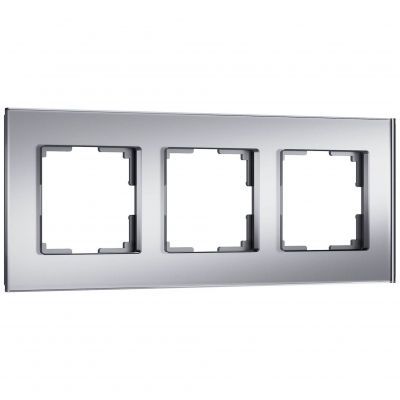 Рамка на 3 поста Senso (серебряный, стекло soft-touch) W0033106 Werkel