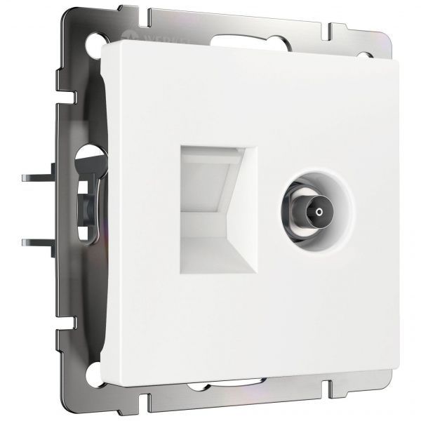 Розетка ТВ+Ethernet RJ-45 6 cat. (белый) Werkel W1181301