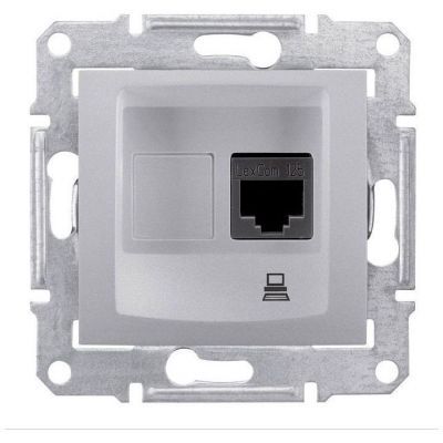 Розетка компьютерная 1-ая Schneider Electric Sedna Алюминий RJ45 кат. 5e STP