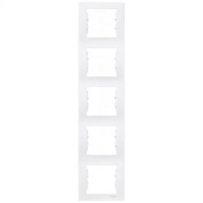 Рамка 5-я Schneider Electric Sedna Белый вертикальная