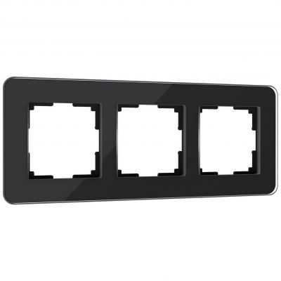 Рамка на 3 поста Elite (черный, стекло) Werkel W0032448