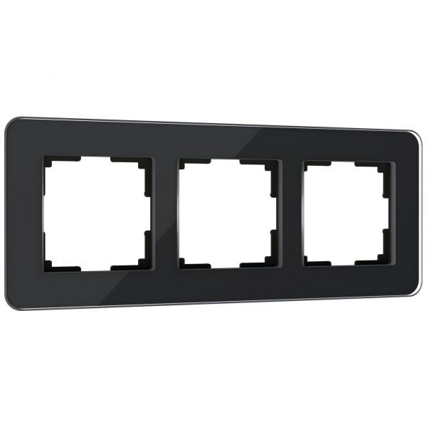 Рамка на 3 поста Elite (черный, стекло) Werkel W0032448