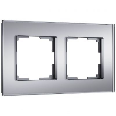 Рамка на 2 поста Senso (серебряный, стекло soft-touch) W0023106 Werkel