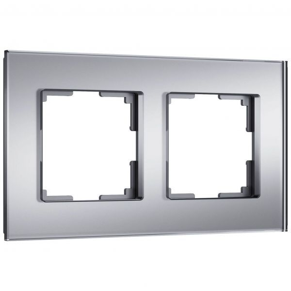 Рамка на 2 поста Senso (серебряный, стекло soft-touch) W0023106 Werkel