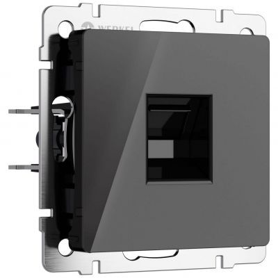 Розетка Ethernet RJ-45 (черный акрил) W1181048 Werkel