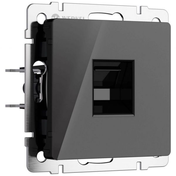 Розетка Ethernet RJ-45 (черный акрил) W1181048 Werkel