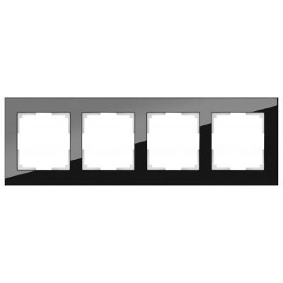 Рамка 4-местная Werkel W0041108 черное стекло (WL01-Frame-04)
