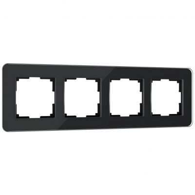 Рамка на 4 поста Elite (черный, стекло) Werkel W0042448