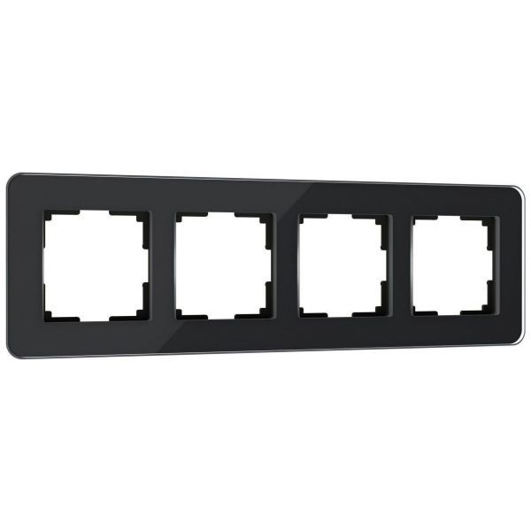 Рамка на 4 поста Elite (черный, стекло) Werkel W0042448