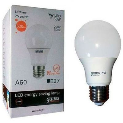 Лампа Gauss 23217A LED Elementary A60 7W E27 3000K