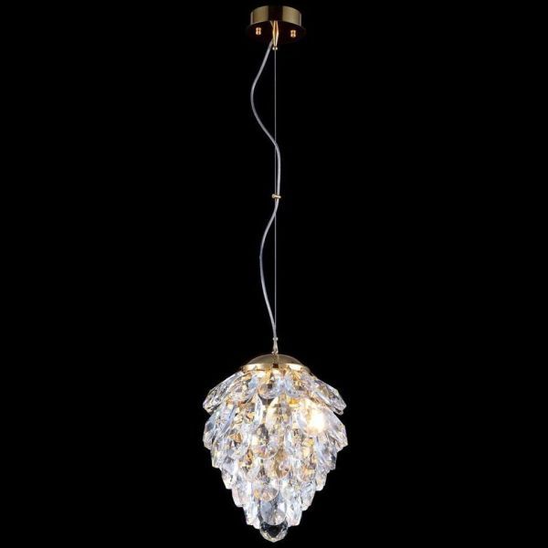 Светильник подвесной Crystal Lux CHARME SP1+1 LED GOLD/TRANSPARENT